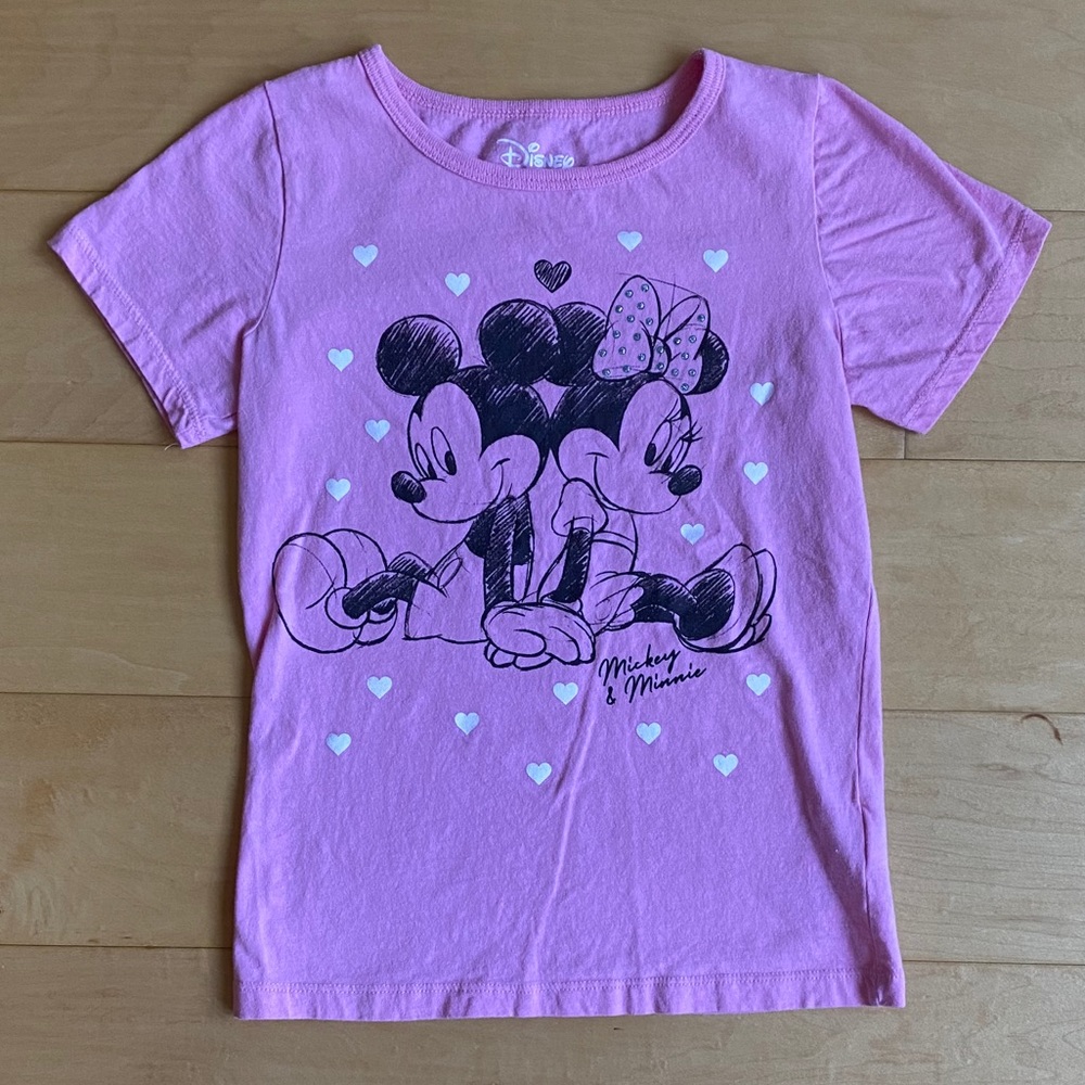 Disney Mickey and Minnie Cotton Tee Shirt 8 yr